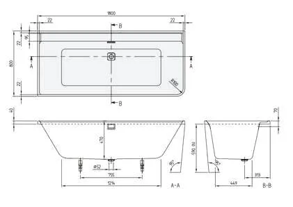 Акриловая ванна Villeroy & Boch Collaro UBA180COR9CS00VE01 белый