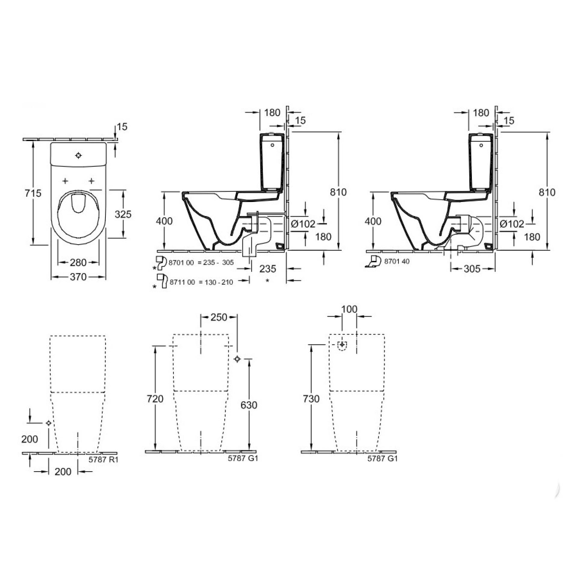 Чаша для унитаза-компакта Villeroy & Boch Architectura 5691R001 белый