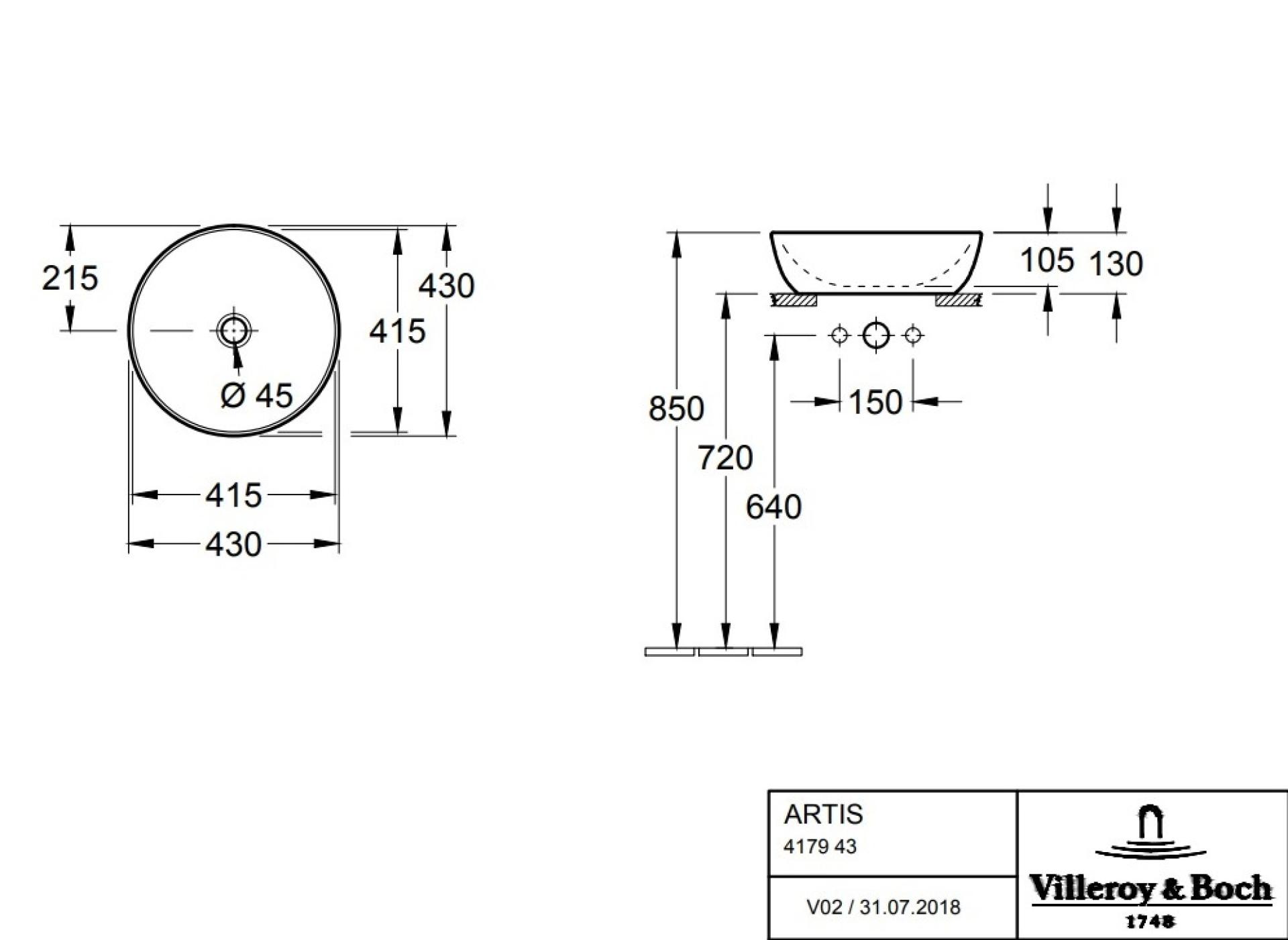 Раковина накладная Villeroy&Boch Artis 417943BCW4 зеленый