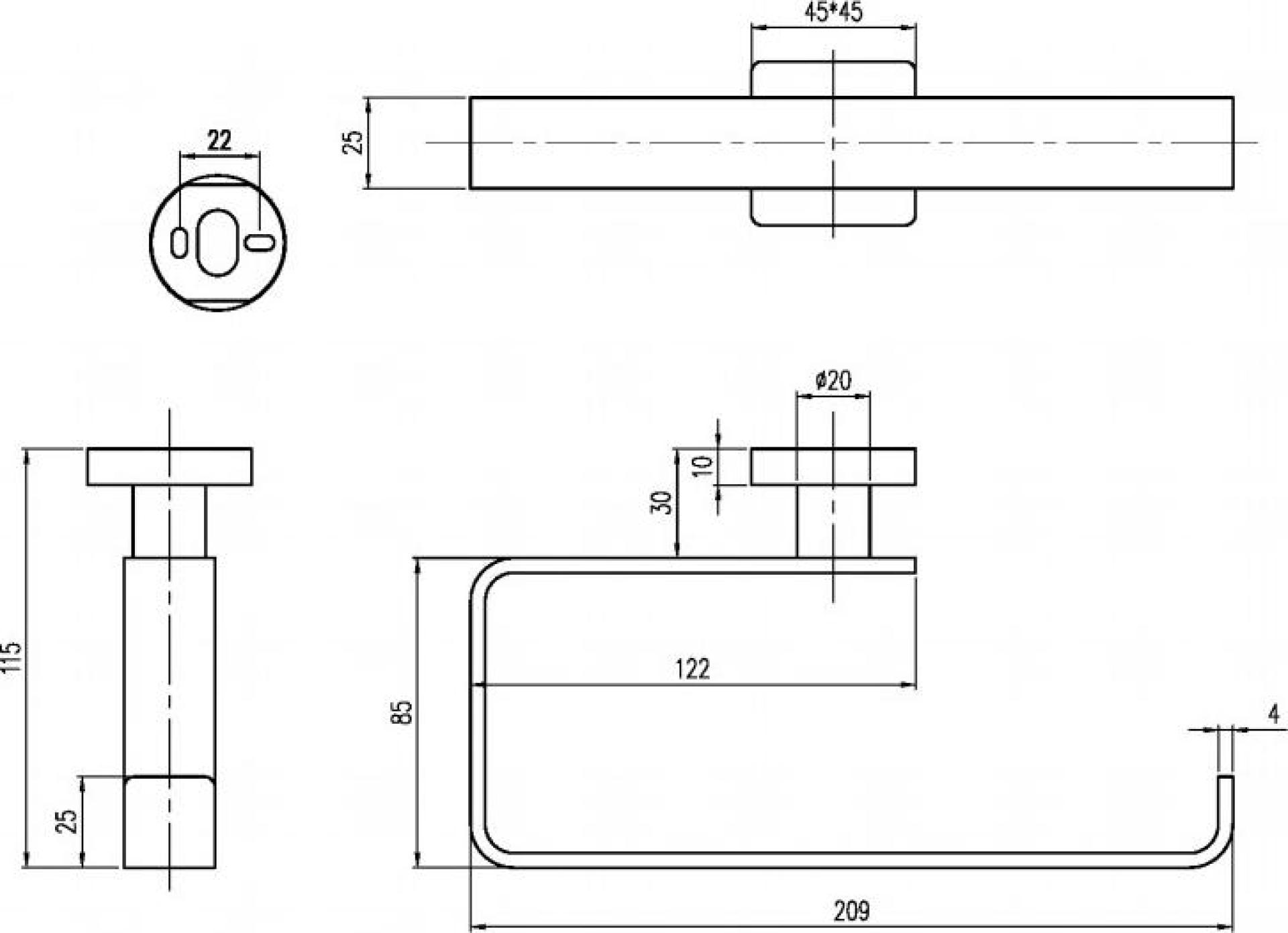 Полотенцедержатель Villeroy & Boch Elements Striking TVA15200500061 хром