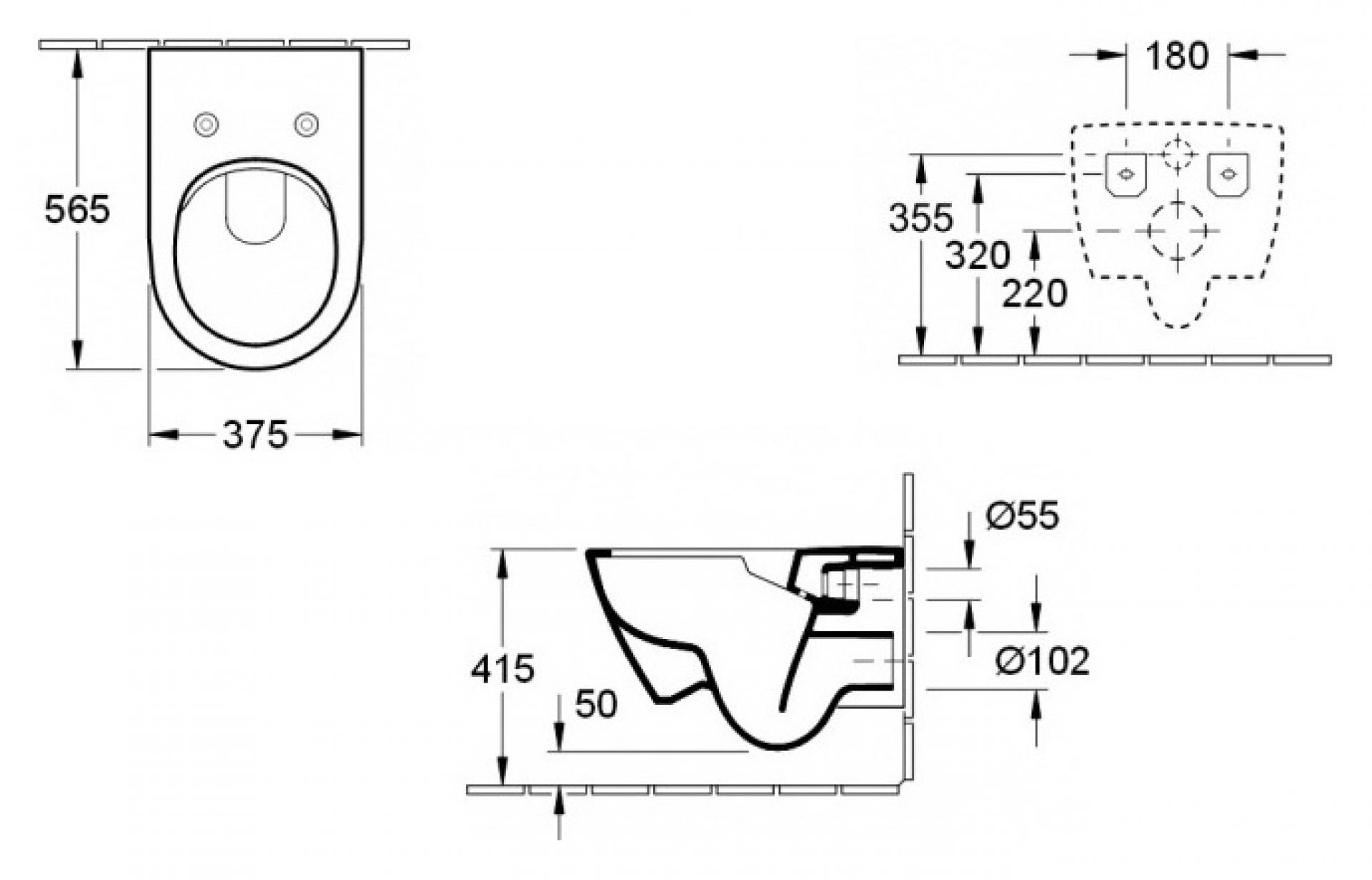 Комплект  Унитаз подвесной Villeroy & Boch Subway 2.0 5614R201 alpin + Система инсталляции для унитазов Geberit Duofix Delta 458.124.21.1 3 в 1 с кноп