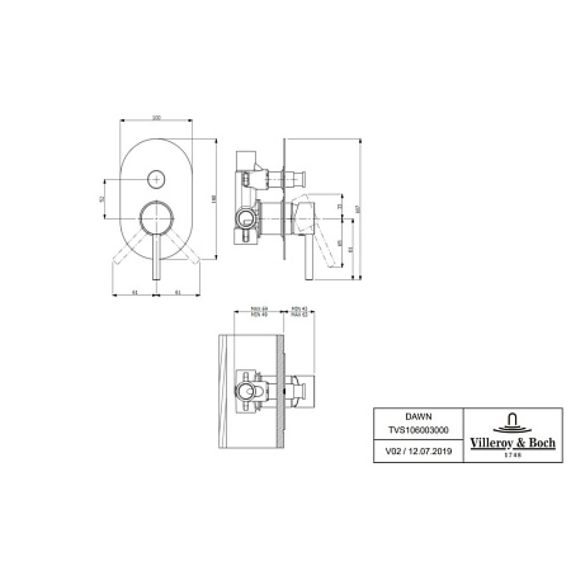 Смеситель для ванны с душем Villeroy & Boch Loop & Friends TVS106004000K5 черный