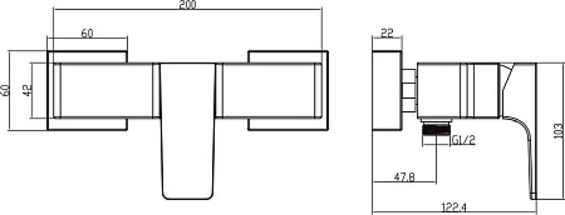 Смеситель для душа Villeroy & Boch Architectura Square TVS125001000K5 черный