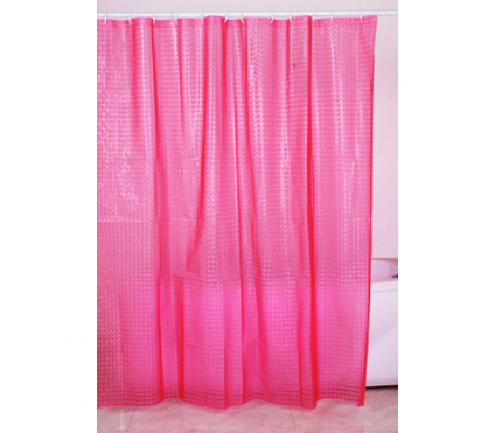 Шторка для ванной FIXSEN 180х180 PVC PE3003B pink