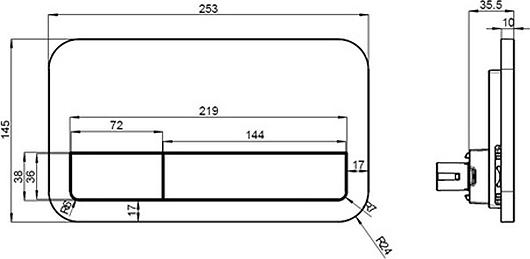 Комплект Чаша д Villeroy & Boch Subway Plus 6600 10R1 + Крышка-сиденье + Инсталляция Villeroy & Boch 9224 6100 + Кнопка смыва матовый хром