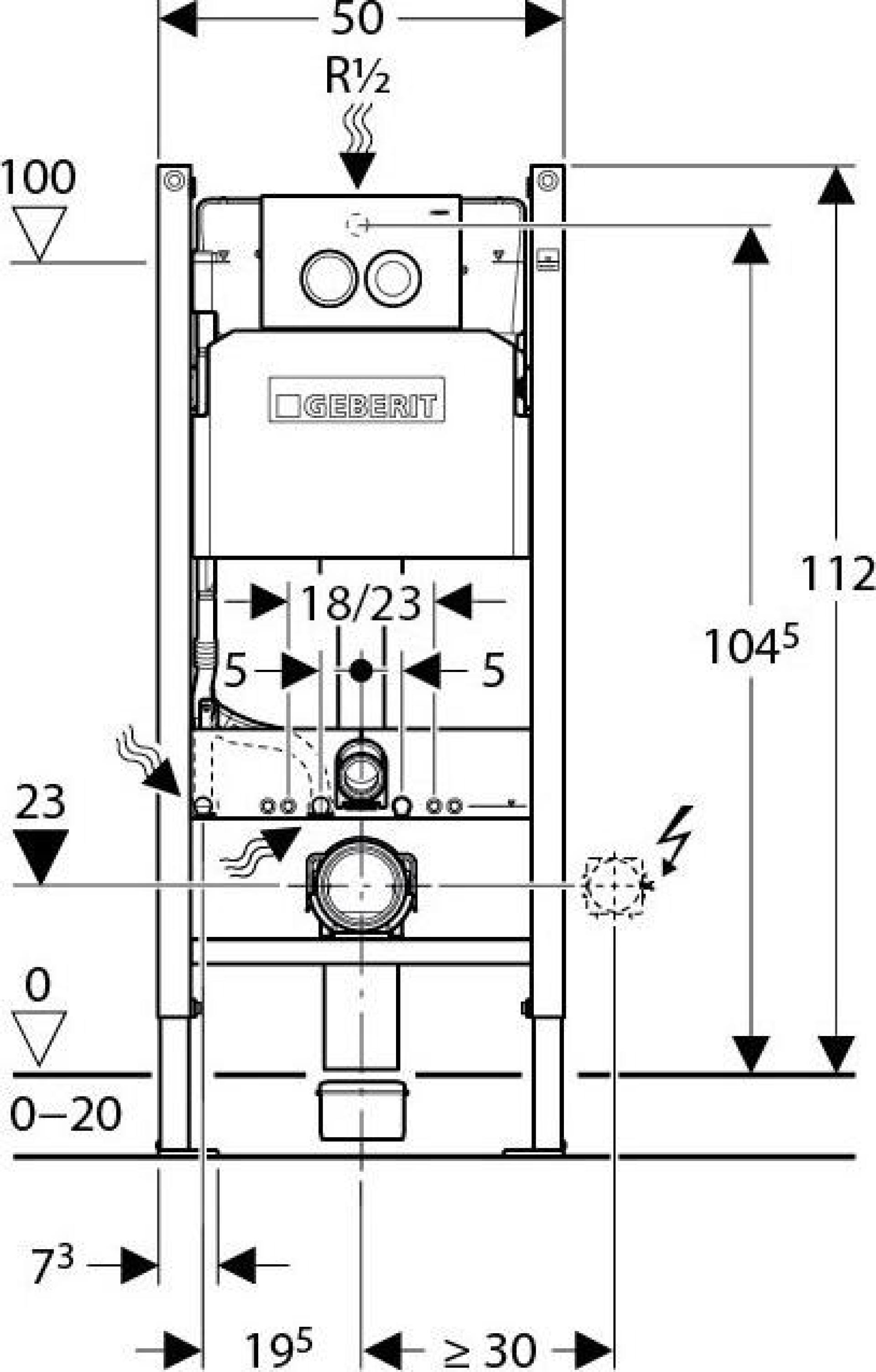 Комплект Система инсталляции для унитазов Geberit Duofix Delta 458.124.21.1 3 в 1 с кнопкой смыва + Подвесной унитаз Villeroy & Boch O'Novo 5660HR01