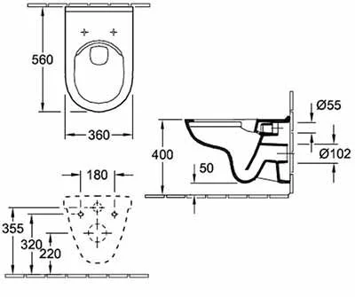 Инсталляция Geberit с безободковым унитазом Villeroy&Boch O.novo 5660 HR01, сиденье микролифт, комплект  295376