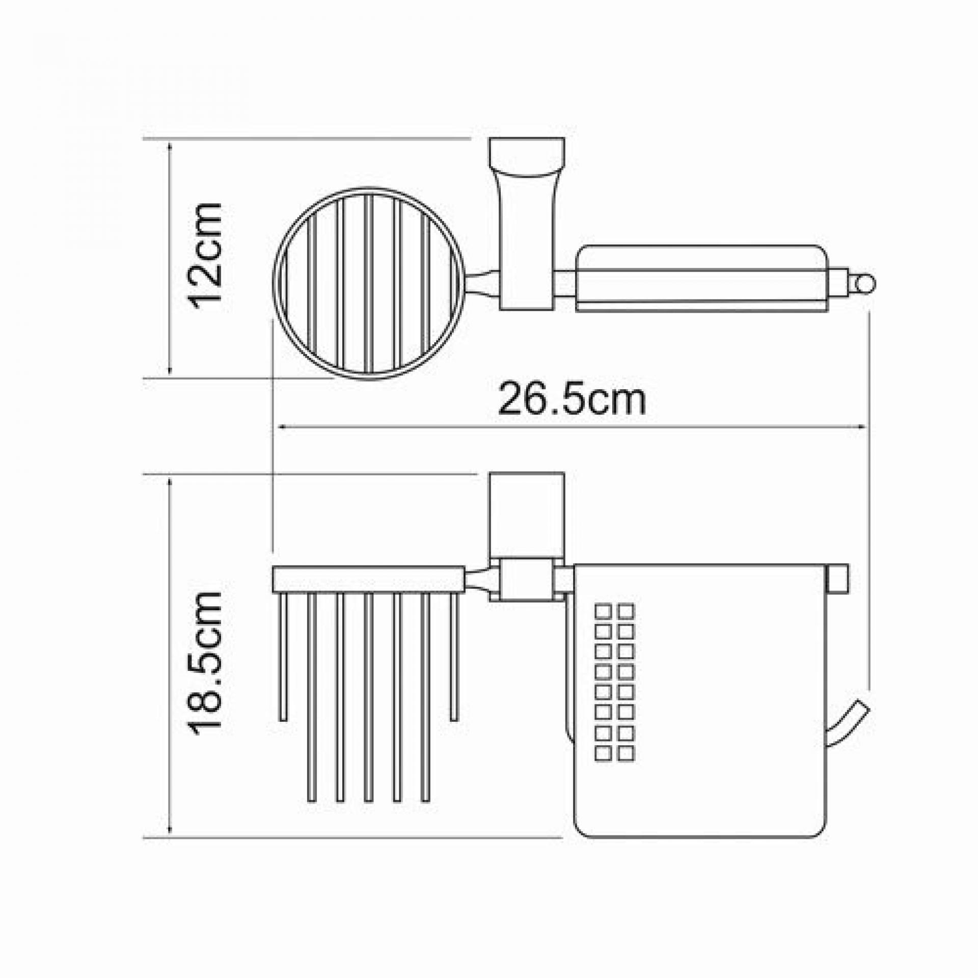 Держатель туалетной бумаги и освежителя WasserKRAFT Leine K-5059W, белый/хром