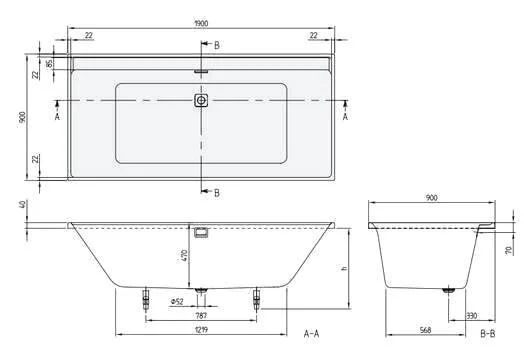 Акриловая ванна Villeroy & Boch Collaro UBA199COR2NV-RW