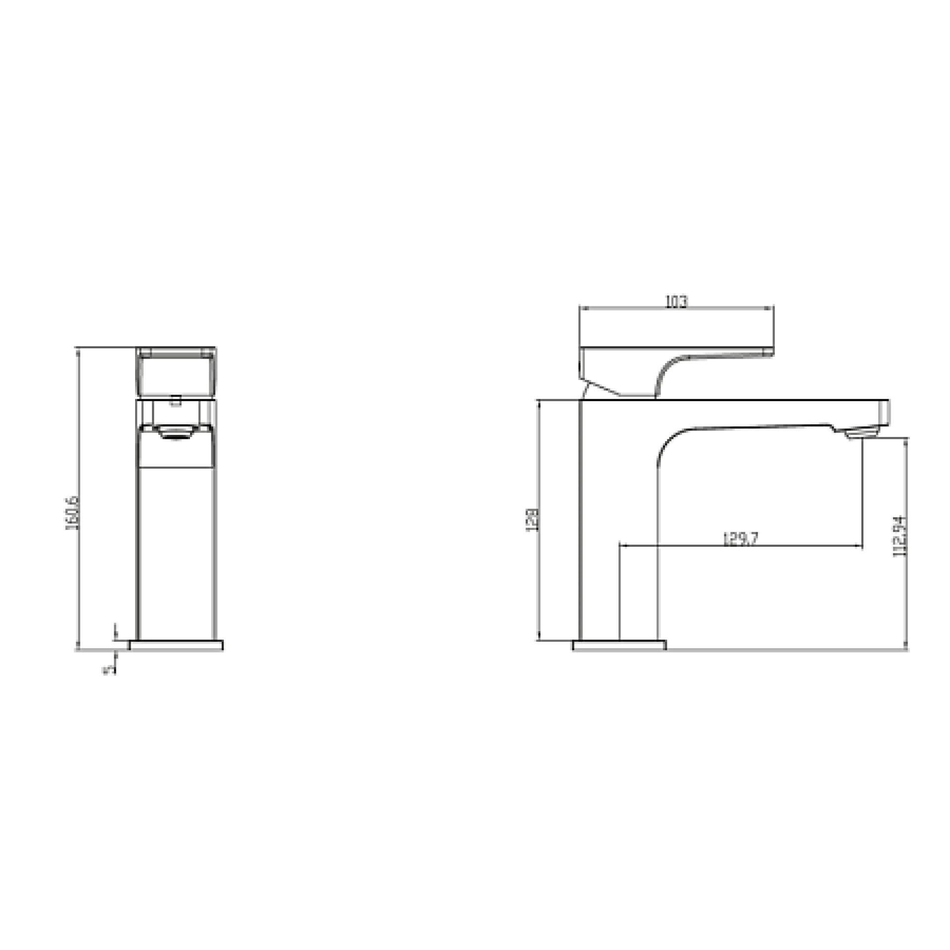 Смеситель для раковины Villeroy & Boch Architectura Square TVW125001000K5 черный