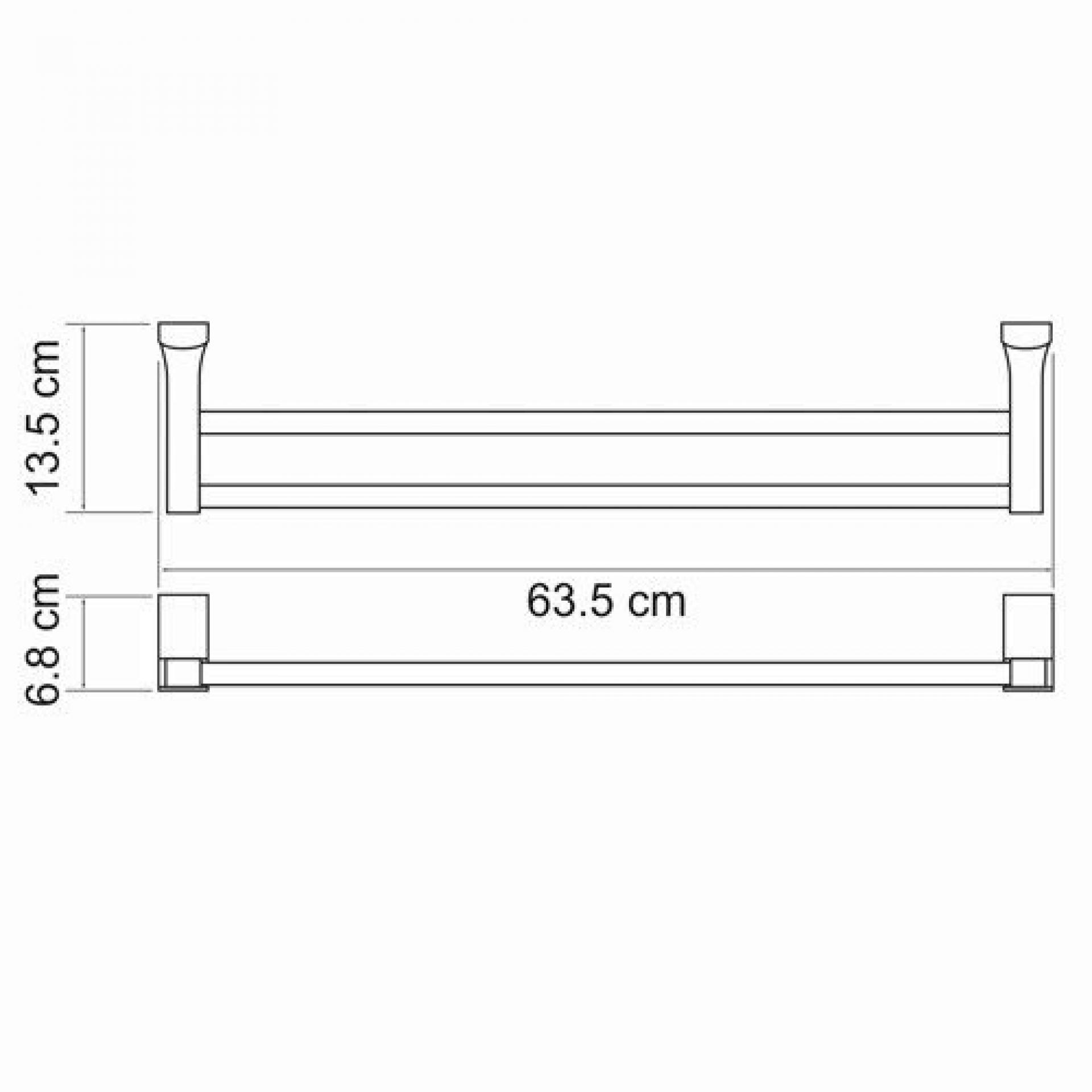 Полотенцедержатель 63 см WasserKRAFT Leine K-5040W, белый/хром