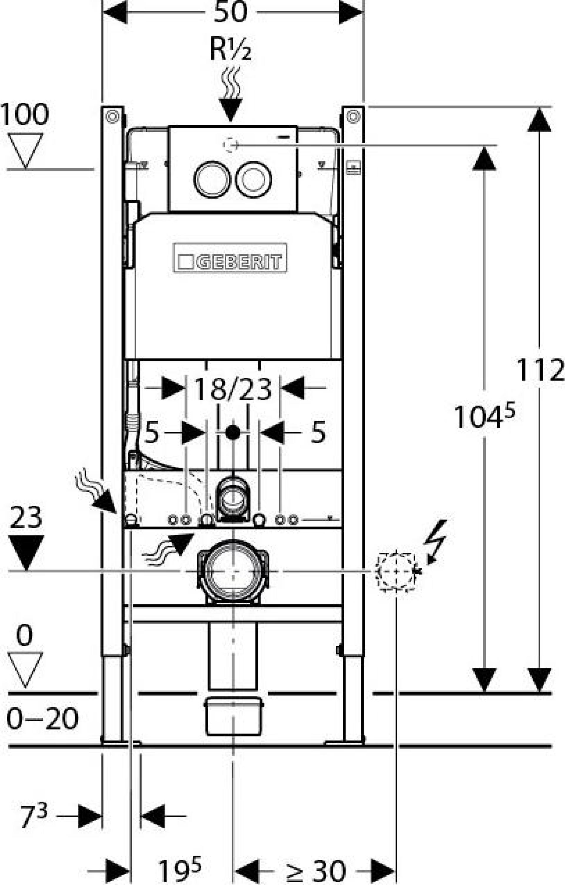 Комплект Система инсталляции для унитазов Geberit Duofix Delta 458.124.21.1 3 в 1 с кнопкой смыва + Подвесной унитаз Villeroy & Boch O Novo 5688 H1 0