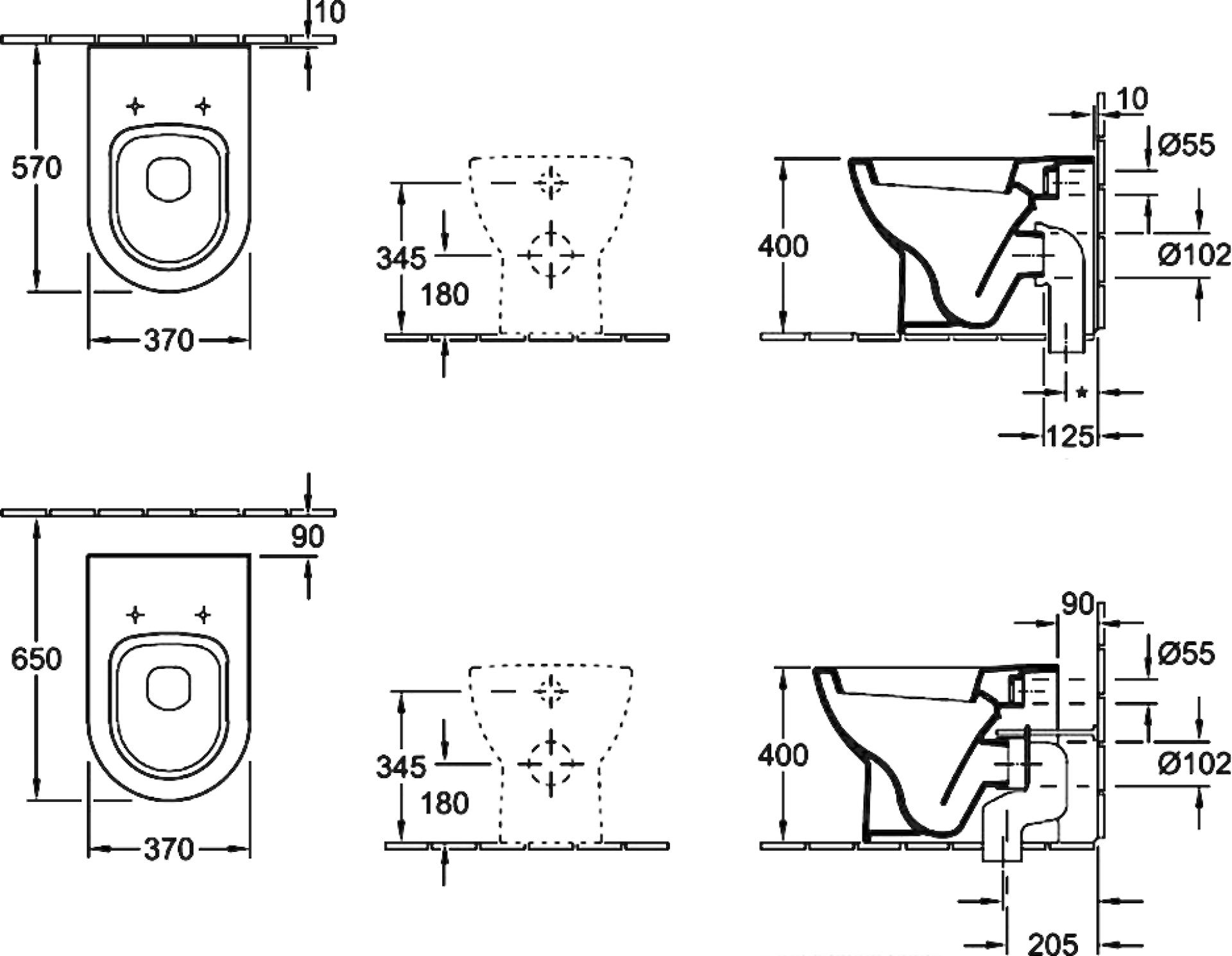 Унитаз приставной Villeroy & Boch Subway Plus 6607 10R1 alpin