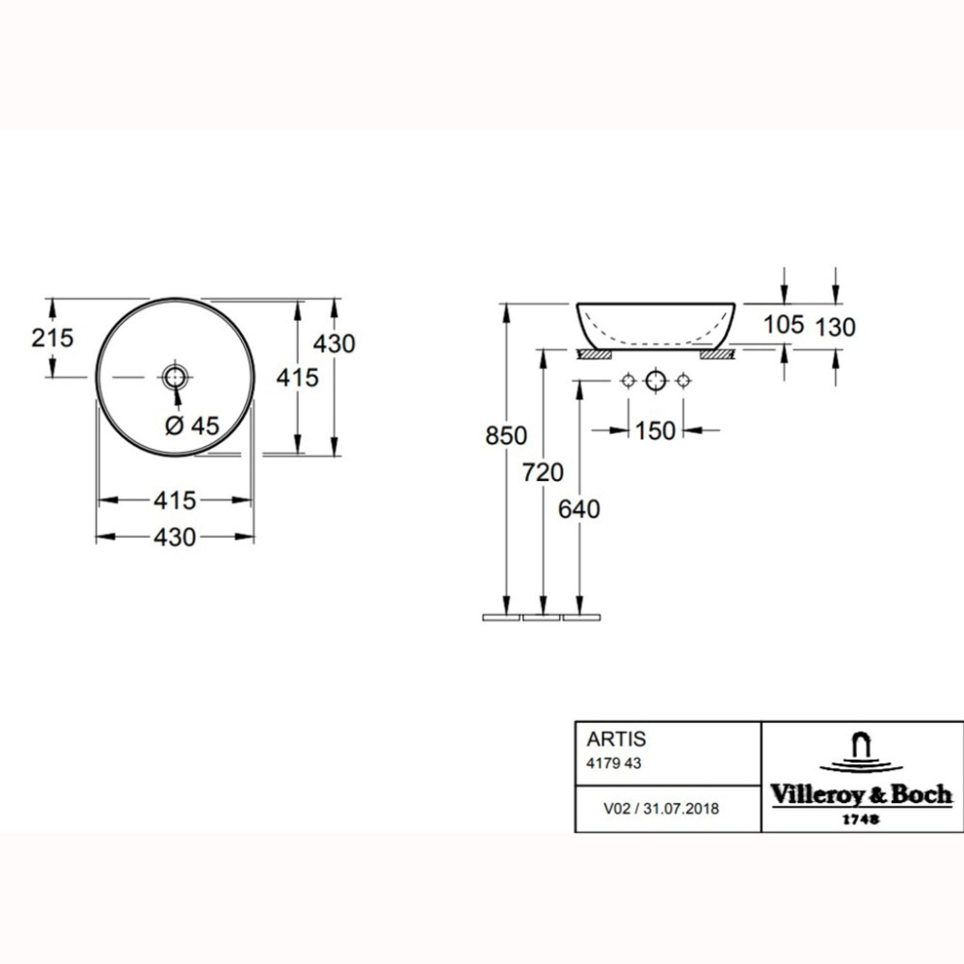 Раковина накладная Villeroy&Boch Artis 417943BCT3 желтый