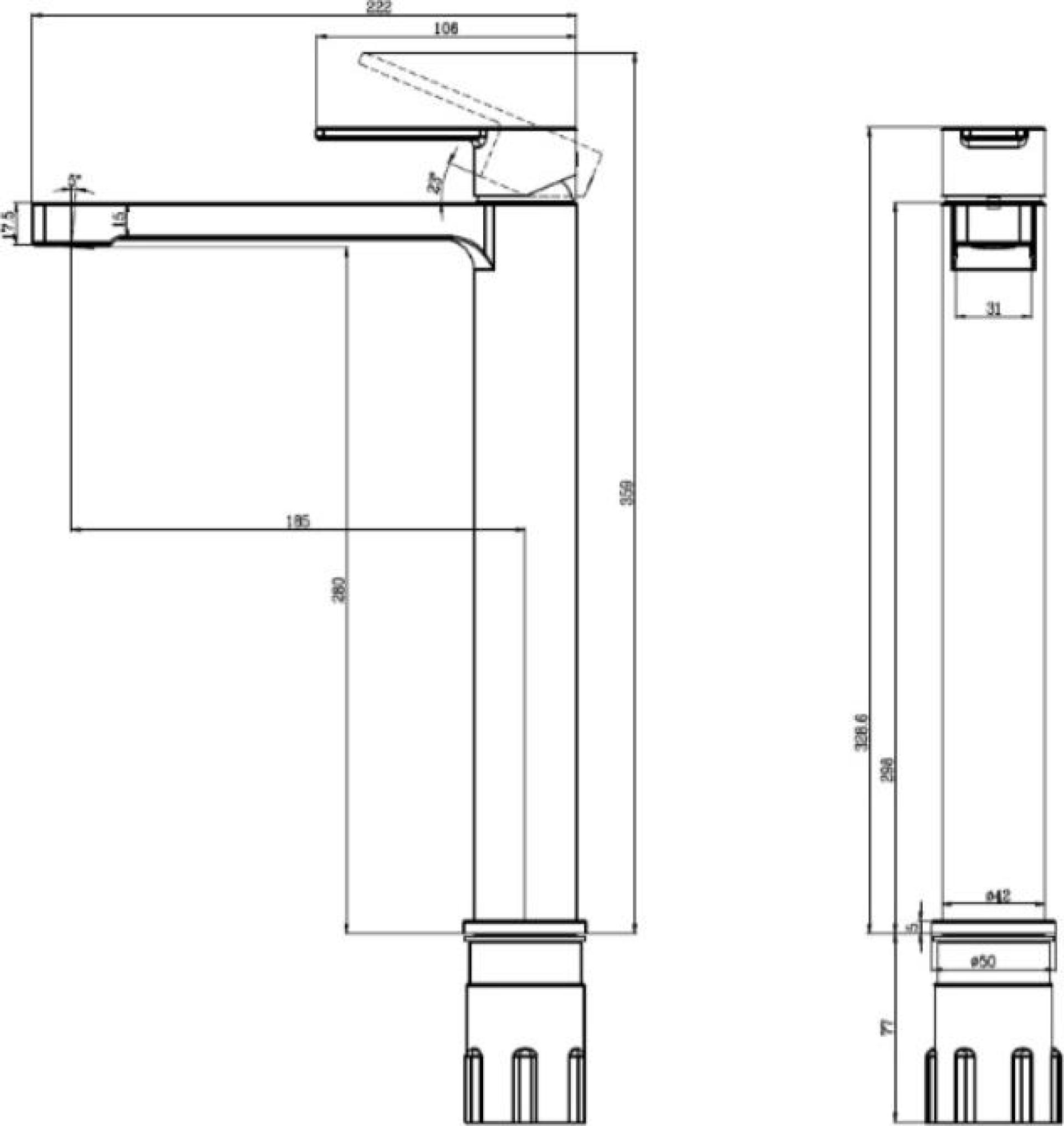 Смеситель для раковины Villeroy & Boch ARCHITECTURA TVW10300500061