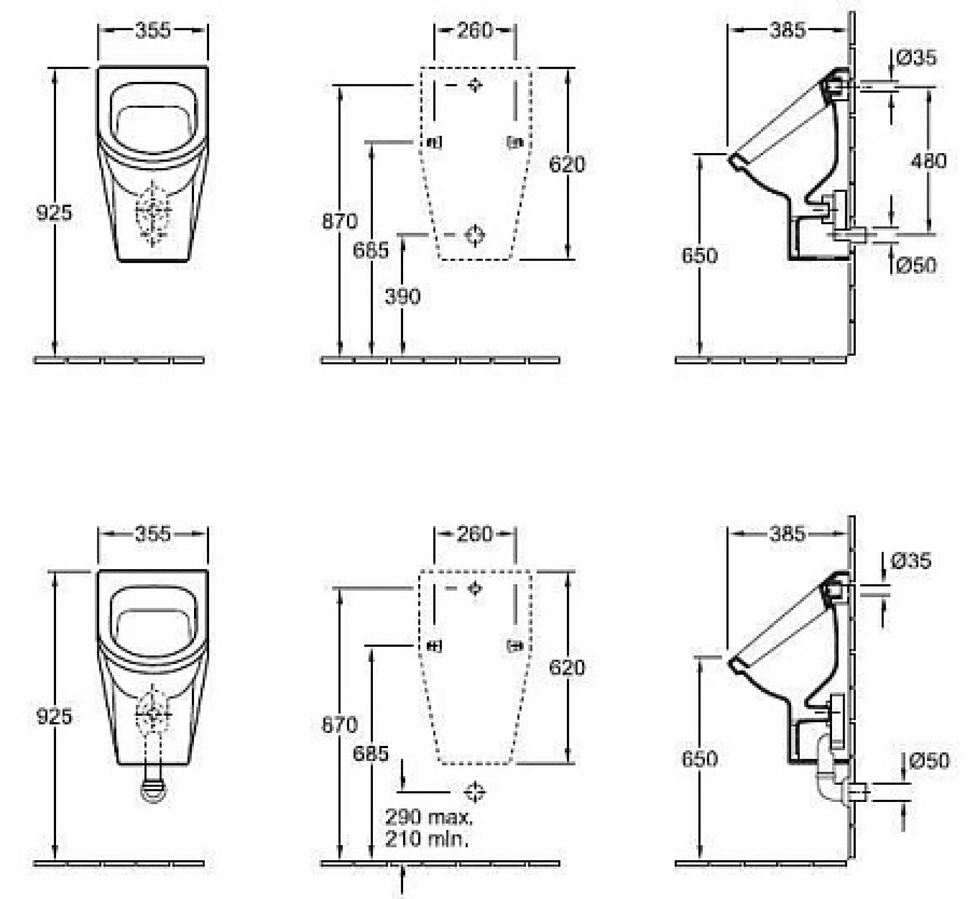 Подвесной писсуар Villeroy & Boch Architectura 55740001 белый