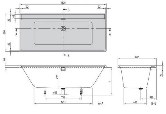 Акриловая ванна Villeroy & Boch Collaro UBA180COR2NV-RW