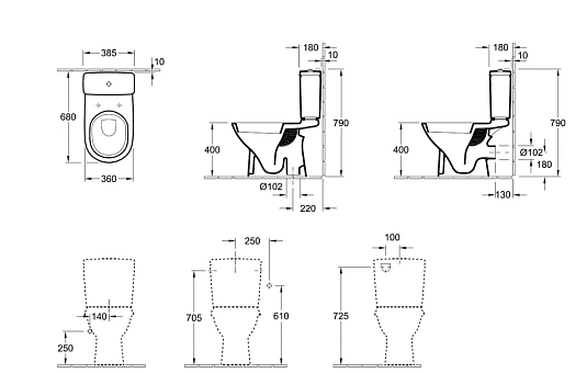 Напольный унитаз Villeroy&Boch O.novo 5661 1001