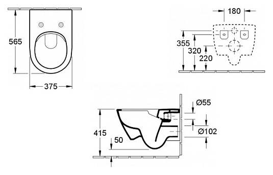 Комплект  Унитаз подвесной Villeroy & Boch Subway 2.0 5614R201 alpin + Система инсталляции для унитазов Geberit Duofix UP320 111.300.00.5 + Кнопка смы