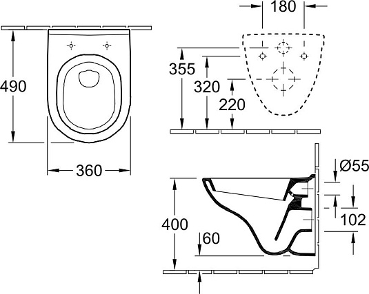 Комплект Система инсталляции для унитазов Grohe Rapid SL 38929000 4 в 1 с кнопкой смыва + Подвесной унитаз Villeroy & Boch O Novo 5688 H1 01 alpin с