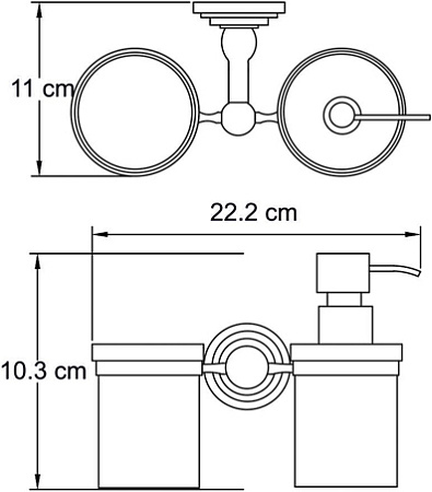 Держатель дозатора и стакана Wasserkraft Isar 7389