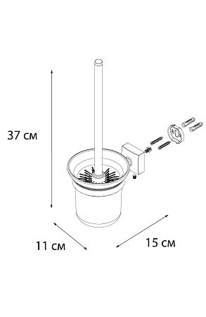 Ерш для туалета+дополнительная щетка FIXSEN Kvadro FX-61313A