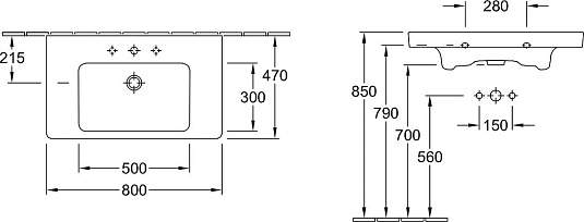 Мебель для ванной Villeroy & Boch Subway 2.0 80 eiche graphit