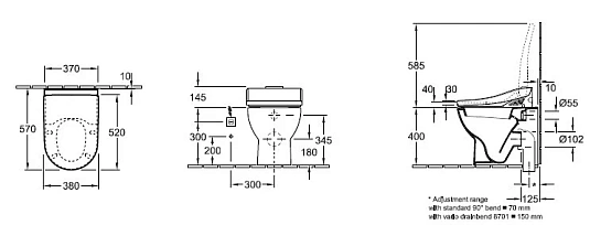 Приставной унитаз Villeroy&Boch Subway 6607 10R2