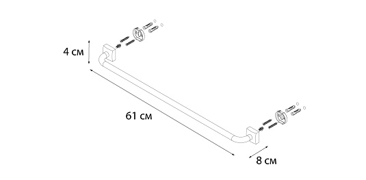 Полотенцедержатель FIXSEN Kvadro трубчатый 60 FX-61301