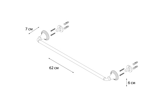 Полотенцедержатель FIXSEN Luksor трубчатый FX-71601B