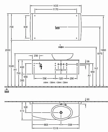 Тумба под раковину Villeroy&Boch Aveo A844GFGF белый