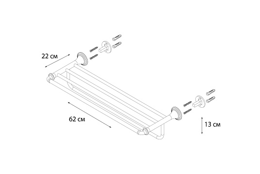 Полка для полотенец FIXSEN Luksor FX-71615B