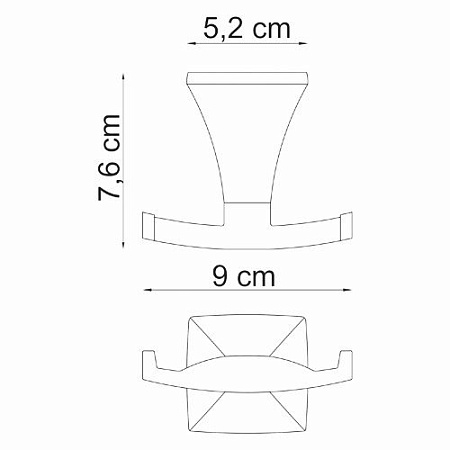 Крючок WasserKRAFT Wern K-2523Dsk двойной (хром)