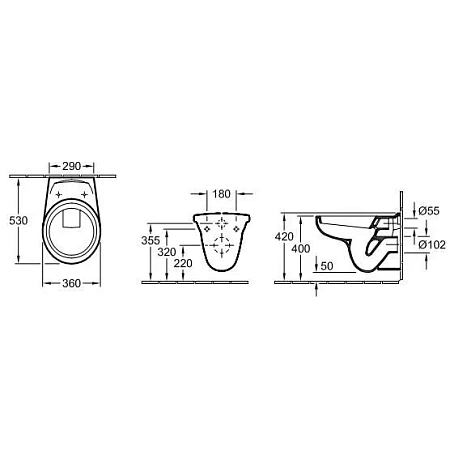 Подвесной унитаз Villeroy&Boch O.novo 7615 1001